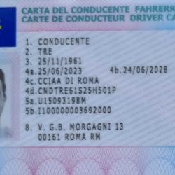 Esempio fronte carta conducente G2V2