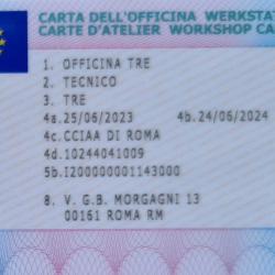 Esempio fronte carta officina G2V2