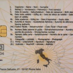 Esempio retro carta conducente G2V2